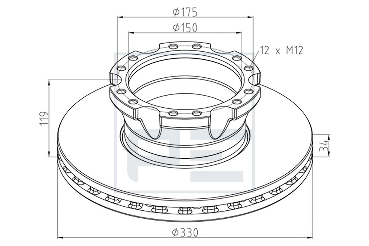  Tarcza hamulcowa tylna DAF 45 